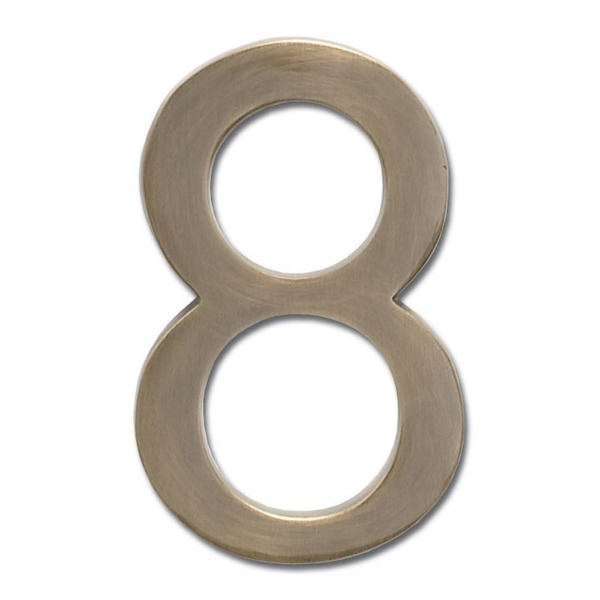 Architectural Mailboxes Brass 4 inch Floating House Number Antique Brass 8 3582AB-8